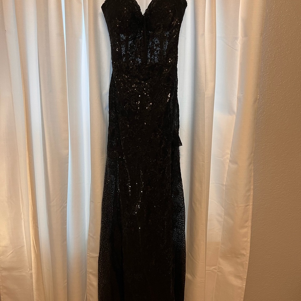 Nox Anabel Black Prom Dress Side Slit